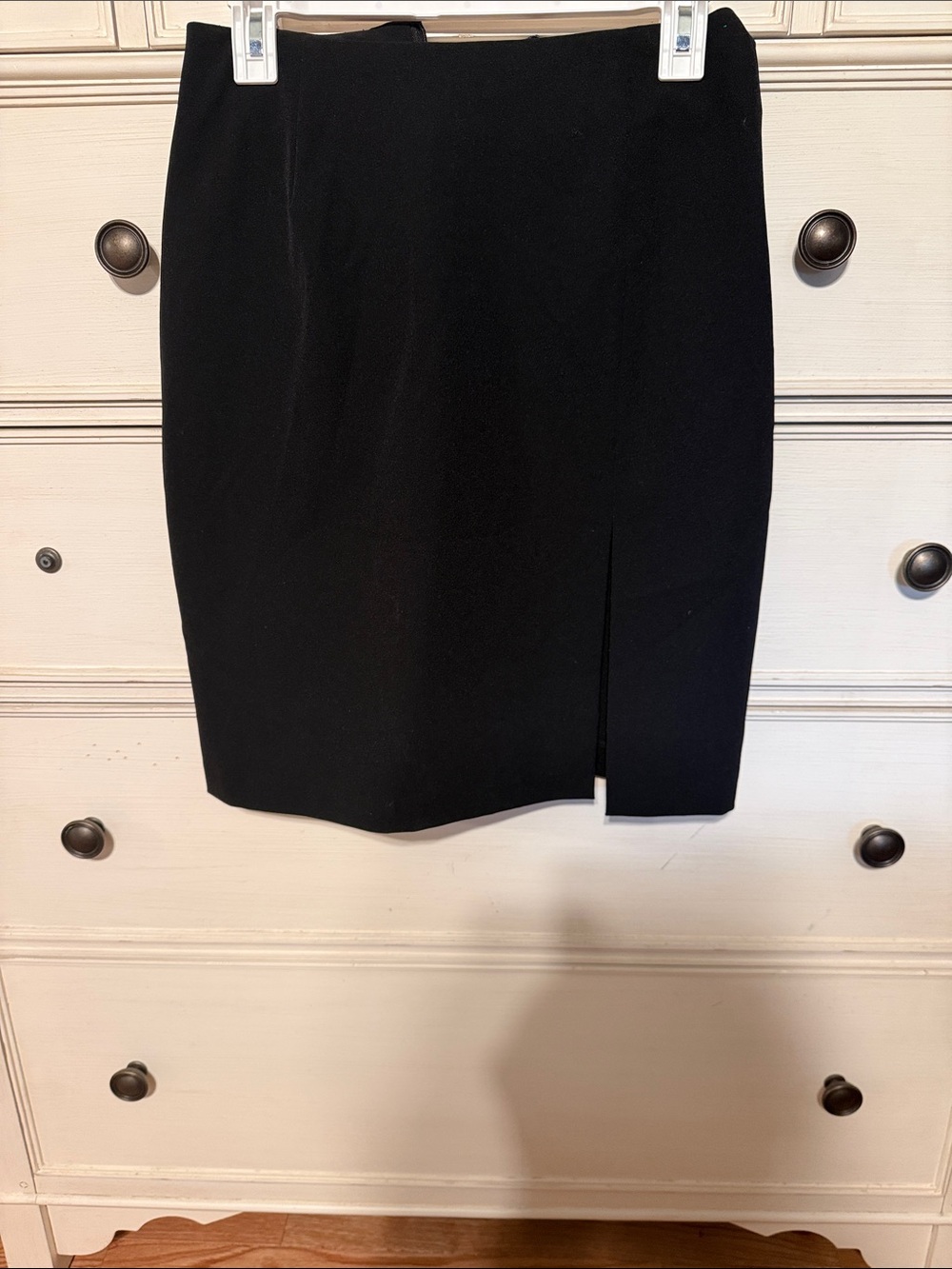 Theory Black Pencil Skirt with Front Slit